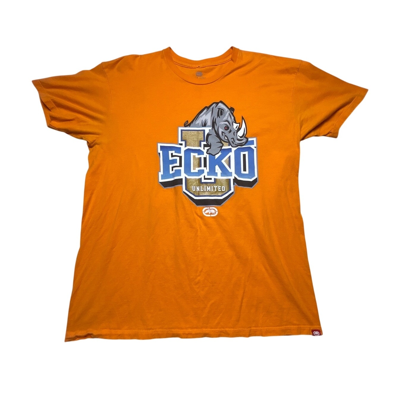 Ecko Unltd Rhino Graphic T-Shirt XL Orange Streetwear Y2K – The
