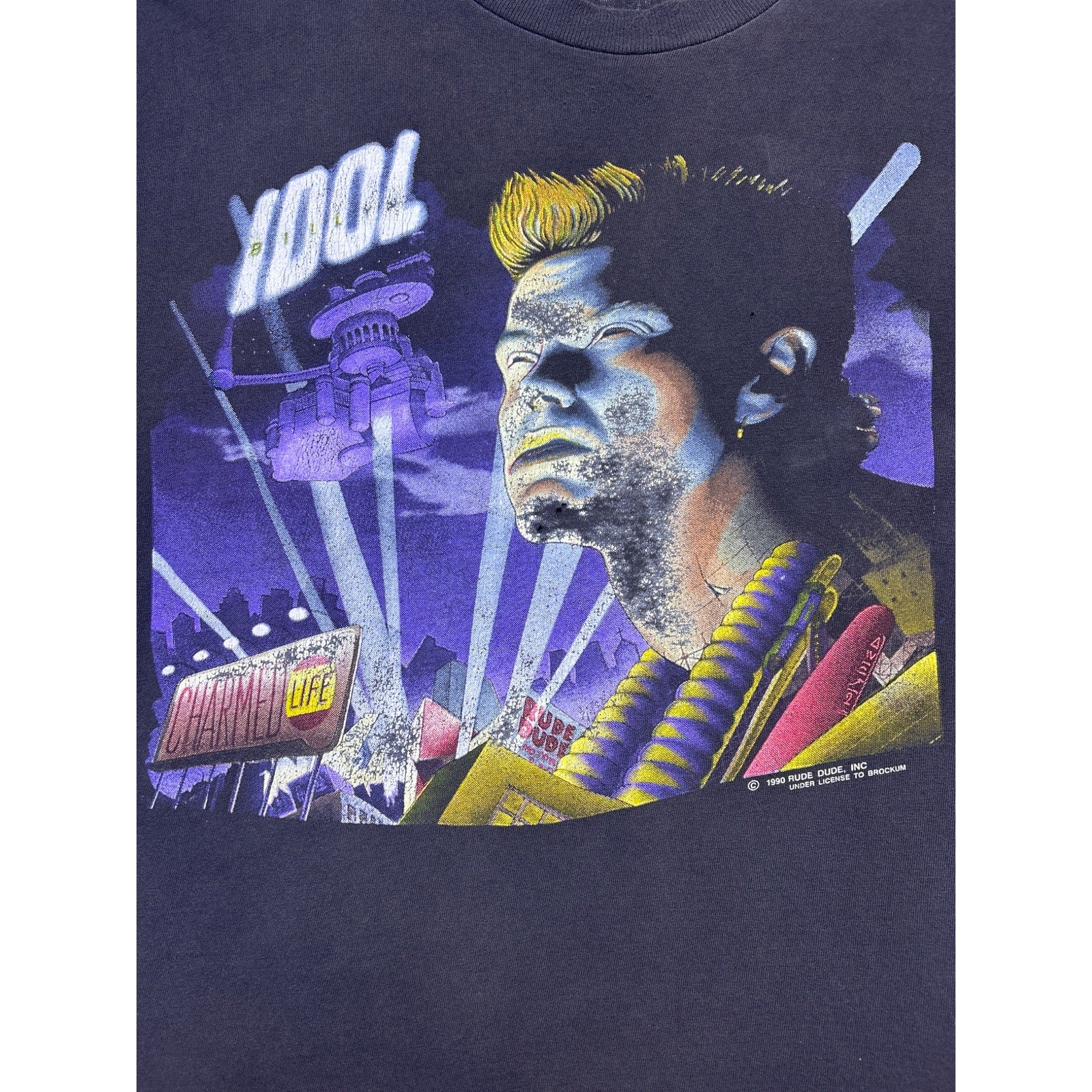 Vintage 1990 Billy Idol Charmed Life World Tour T-Shirt XL Brockum