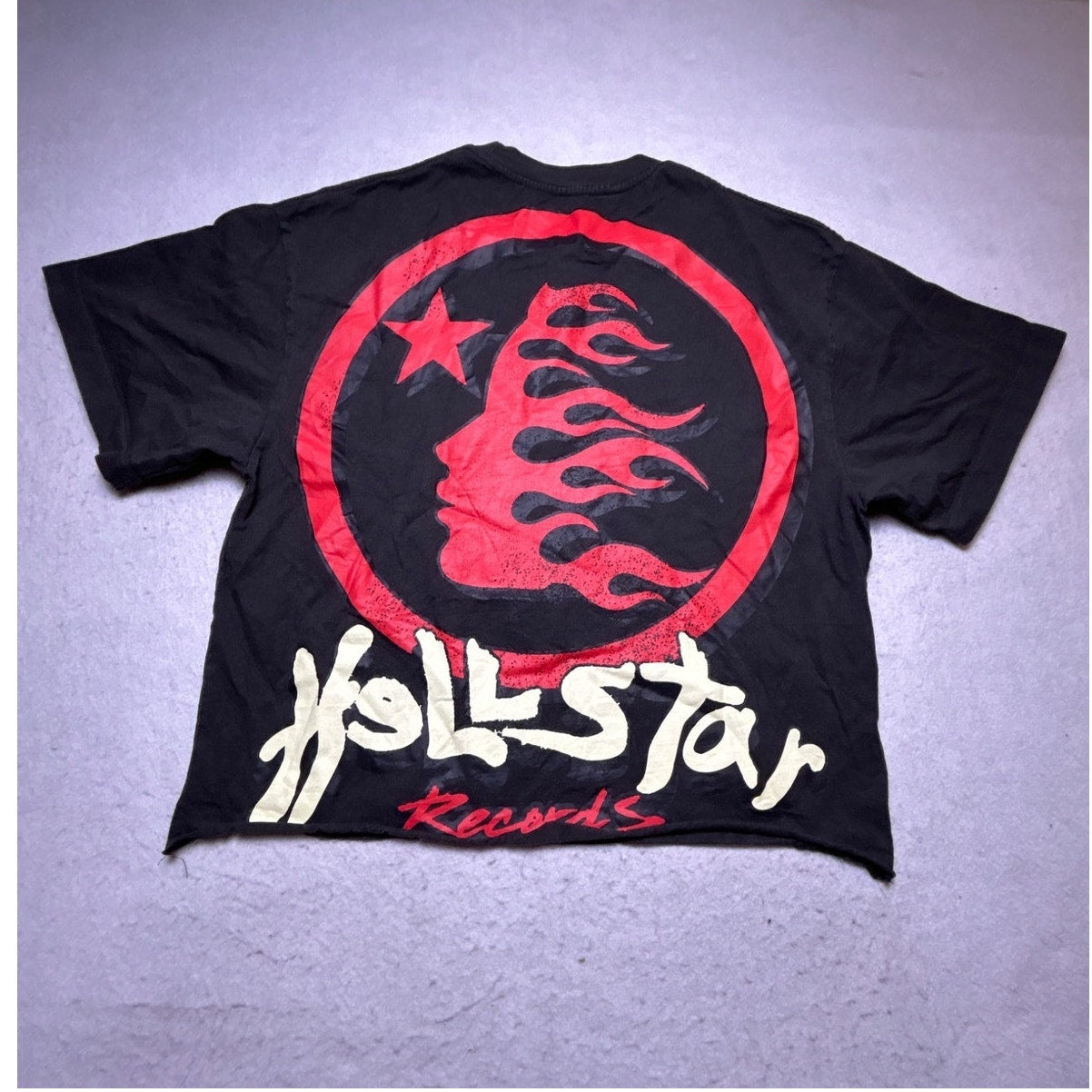 Hellstar Records Cropped Graphic Tee XL Earth Headphones