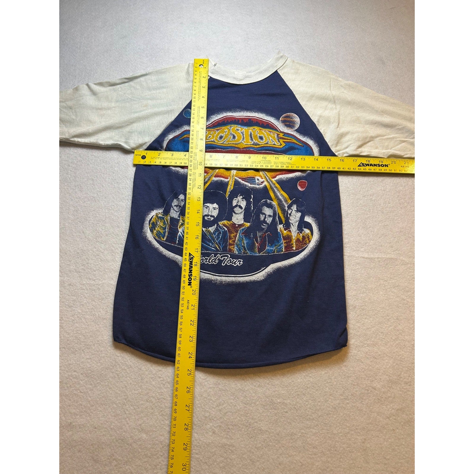 Vintage 70s 80s Boston World Tour Raglan Baseball Tee S Classic