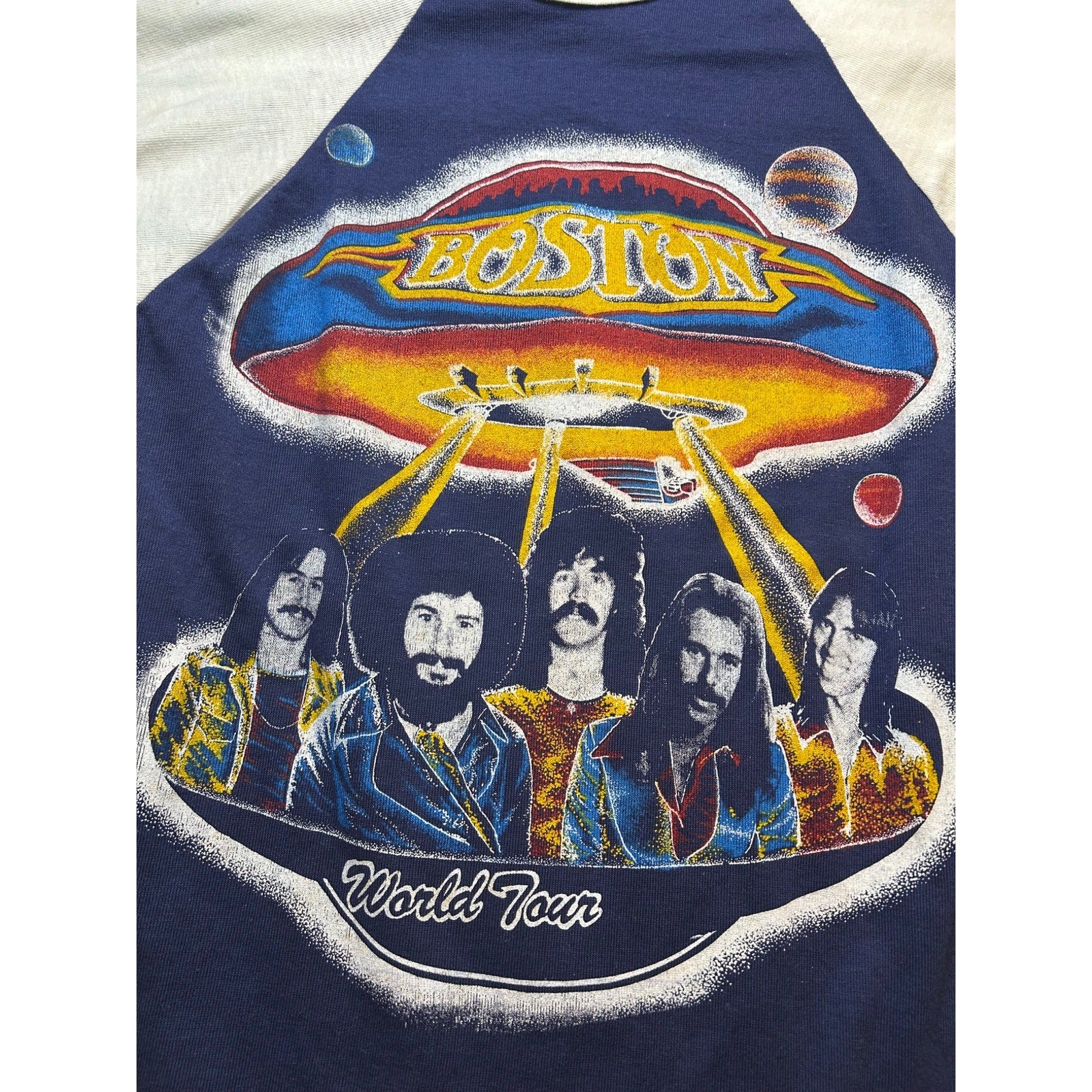 Vintage 70s 80s Boston World Tour Raglan Baseball Tee S Classic