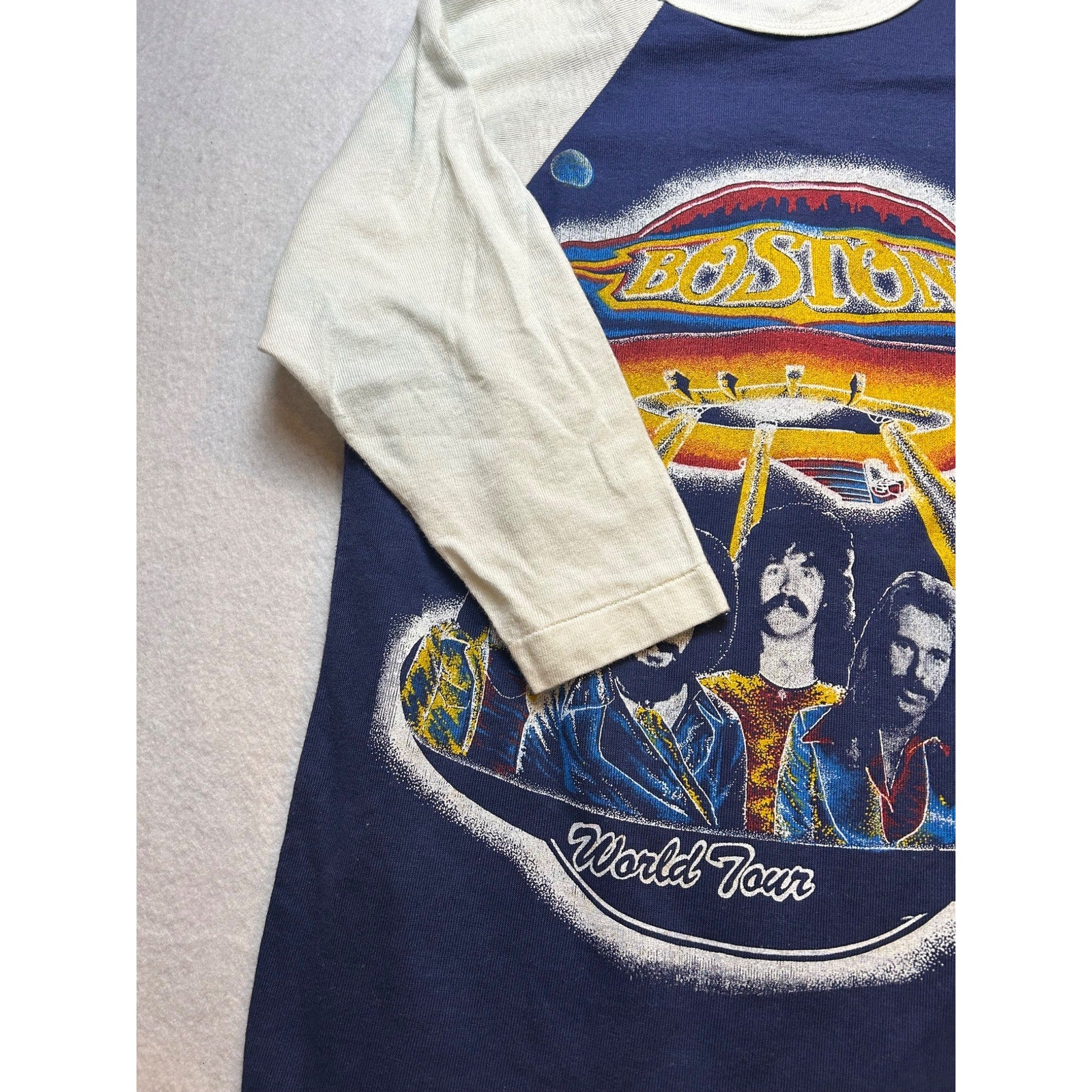 Vintage 70s 80s Boston World Tour Raglan Baseball Tee S Classic